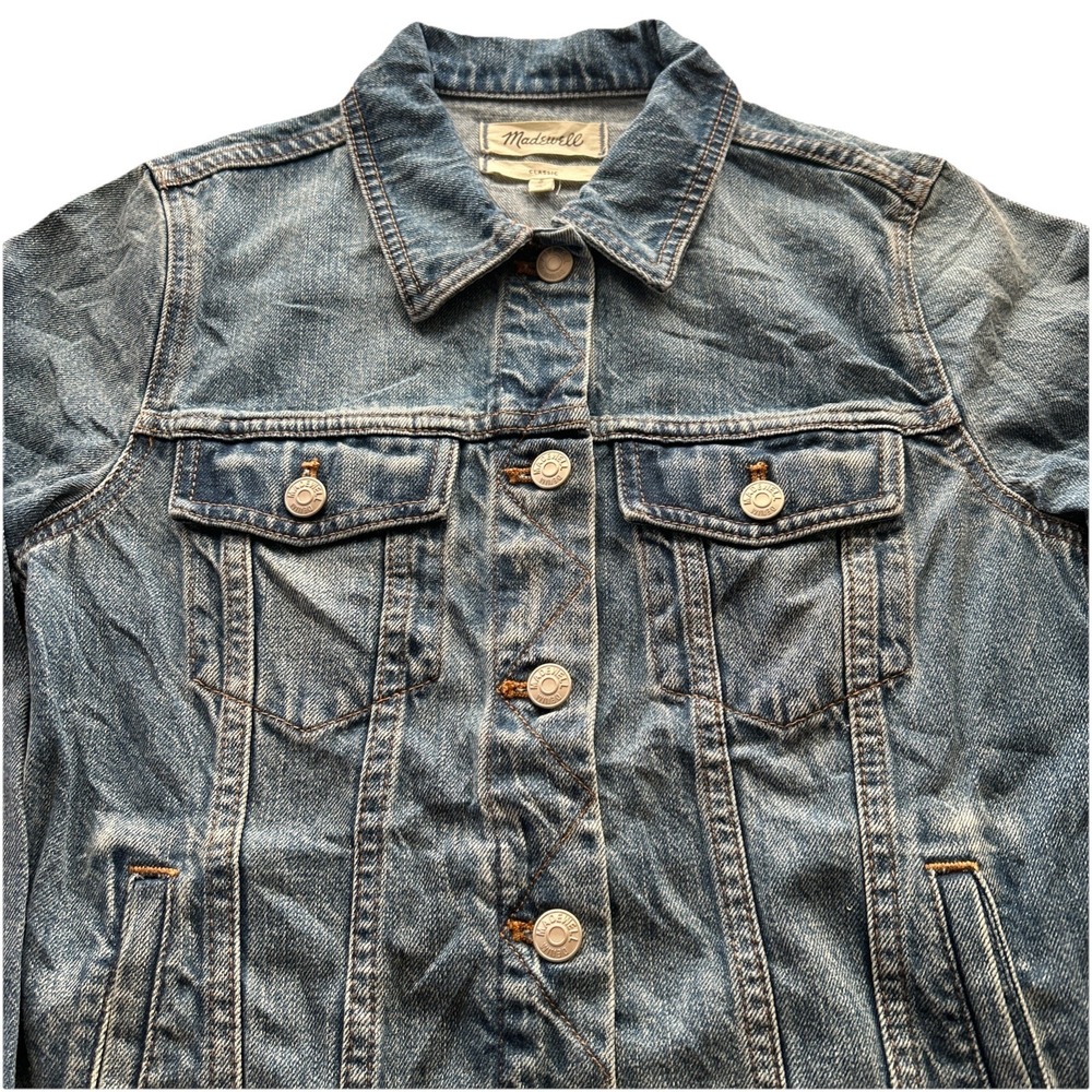 Madewell Classic Fit Women's Small Blue Trucker Denim Jean Jacket EUC - Picture 1 of 6
